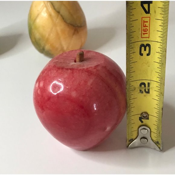 Vintage Alabaster Marble Stone Fruit Set of 6 - Picture 7 of 12